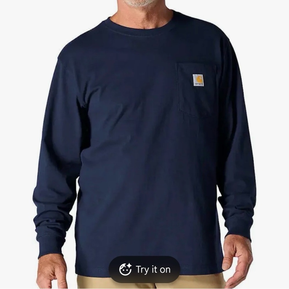 Carhartt Dark Blue 4XL Long Sleeve Shirt